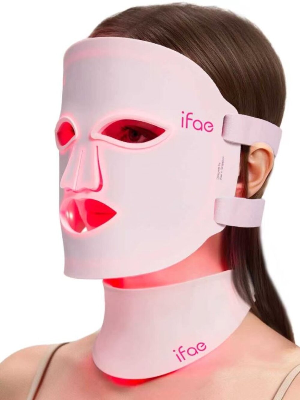 NEW Silicone LED Facial and Neck Skincare Device, 396 LEDs, 7 Modes - Pink